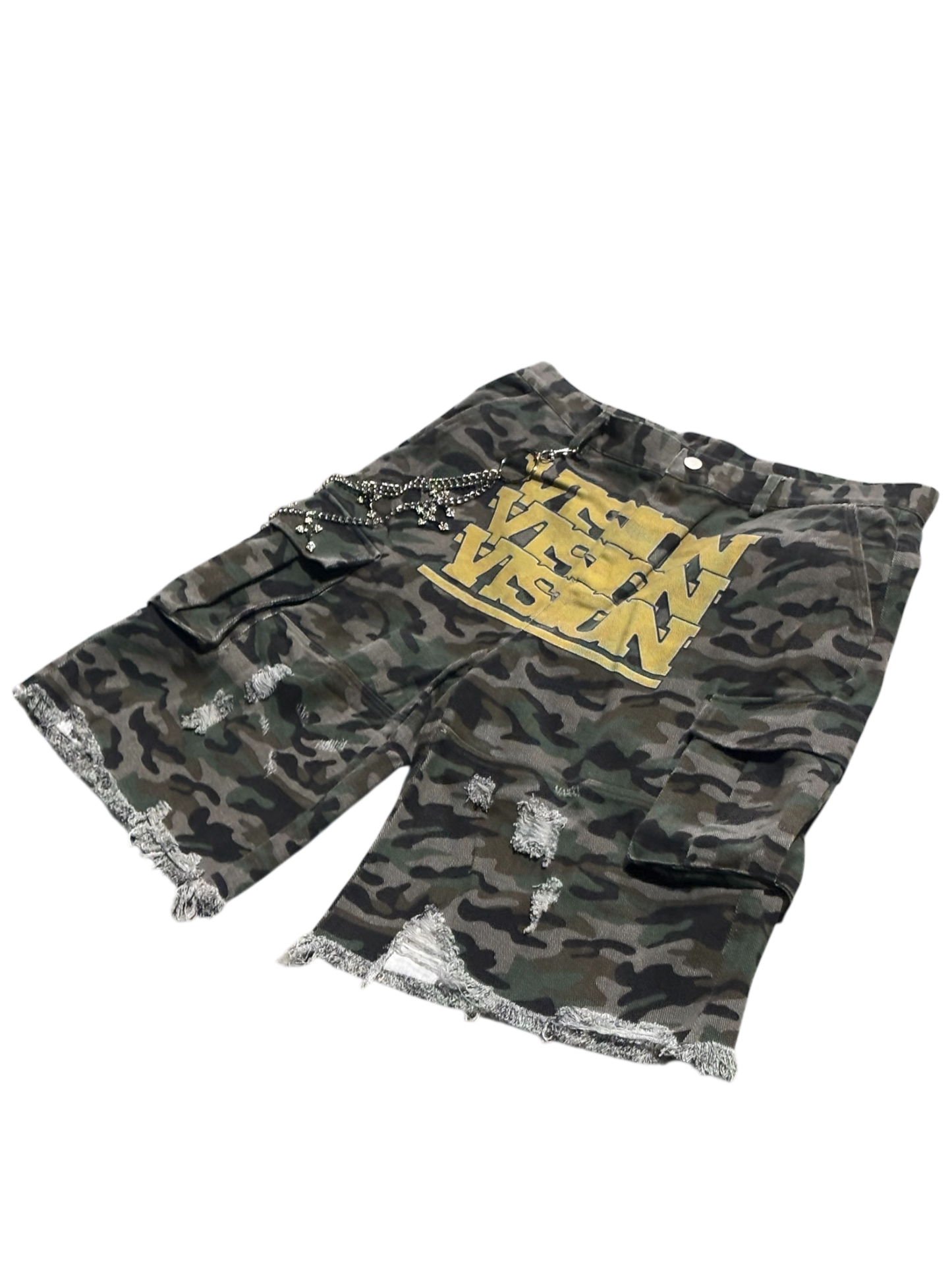“VISION” CAMO CARGO SHORTS